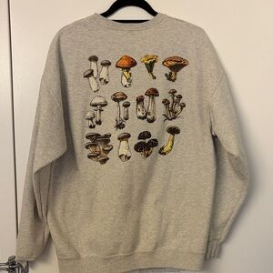 Men's Grey Mushroom Graphic Crewneck Sweater